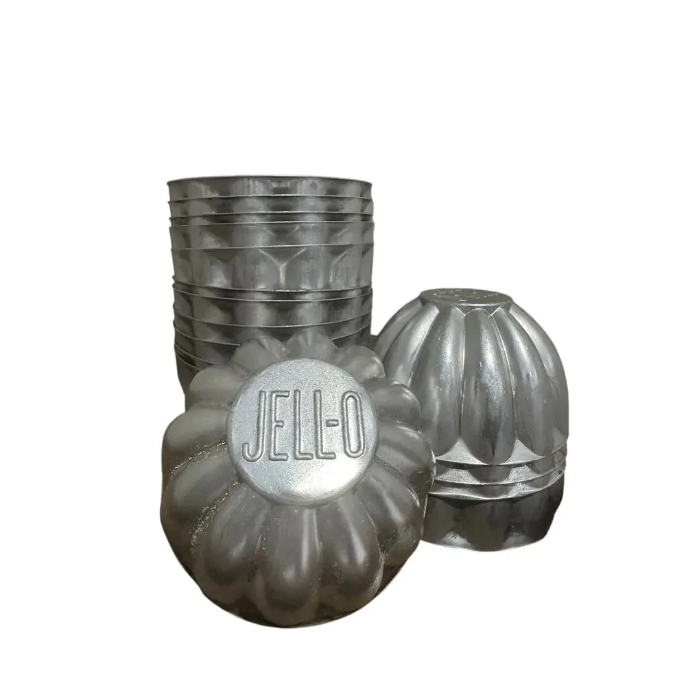 Vintage Jell-o Aluminum Fluted Molds Set 16